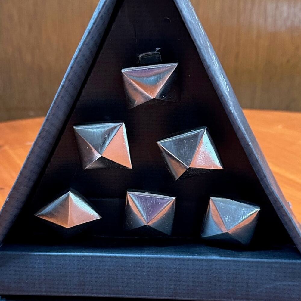 NWT - Aphorism Metal Pyramid Drawer Knobs - Set of Six